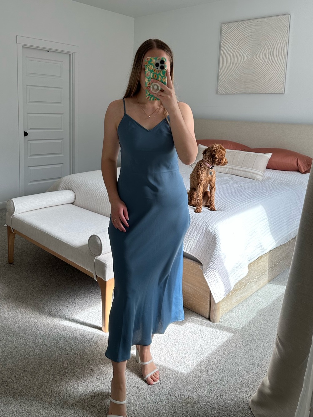 AllSaints Dusty Blue Slip Dress